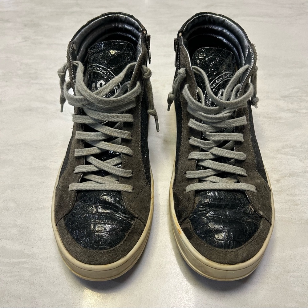 P448 Skate Sneakers, Gray and Black High-Top Sneakers, size 37